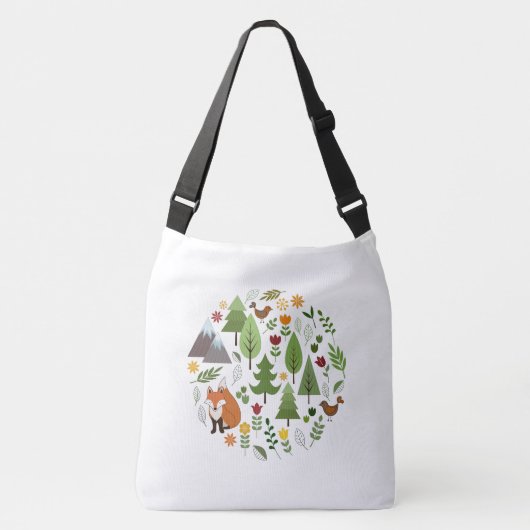 Scandinavische stijlillustraties Circle Crossbody Tas (Voorkant)