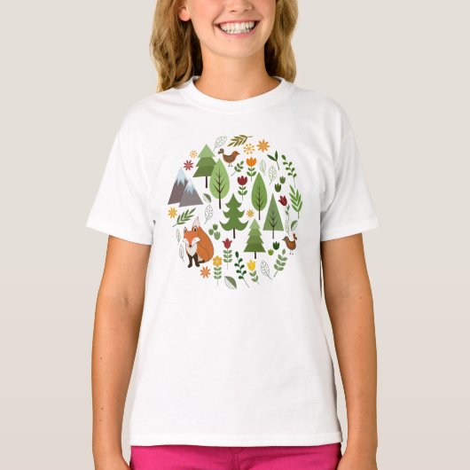Scandinavische stijlillustraties Circle Design T-shirt (Voorkant)