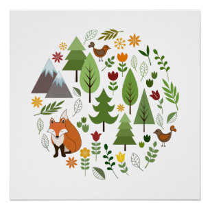 Scandinavische stijlillustraties Circle Perfect Poster