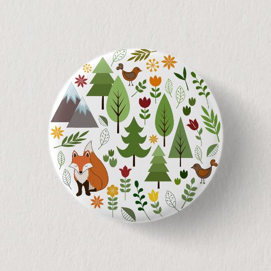 Scandinavische stijlillustraties Circle Ronde Button 3,2 Cm (Voorkant)