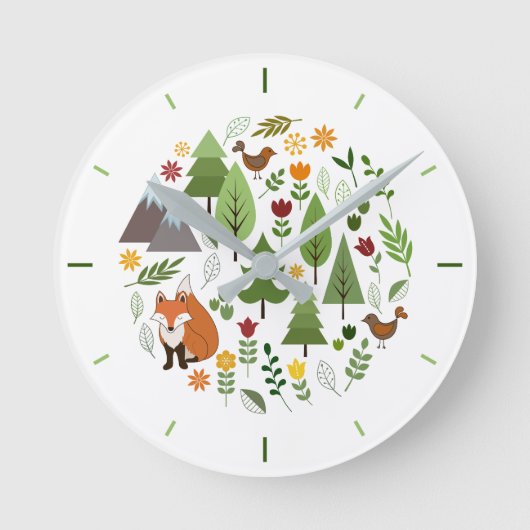 Scandinavische stijlillustraties Circle+Time Ronde Klok (Voorkant)