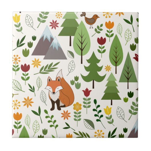 Scandinavische stijlillustraties op Cream Tegeltje (Voorkant)