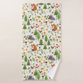 Scandinavische stijlillustraties op CRM Rpt Ptn Badhanddoek (Badhanddoek)