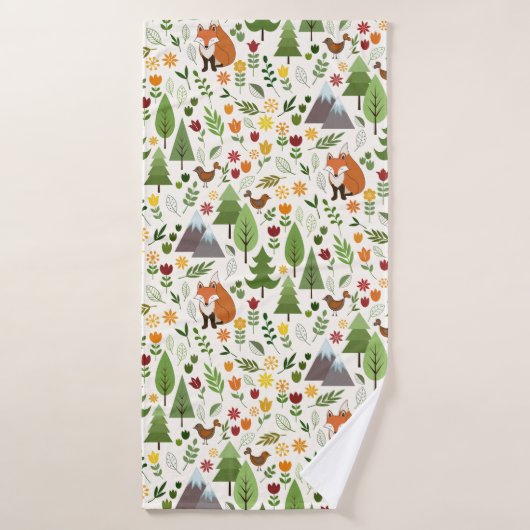 Scandinavische stijlillustraties op CRM Rpt Ptn Badhanddoek (Badhanddoek)