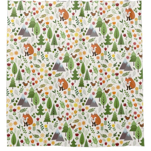 Scandinavische stijlillustraties op CRM Rpt Ptn Douchegordijn (Voorkant)