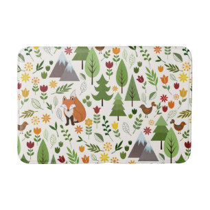 Scandinavische stijlillustraties op het Cream Patt Badmat