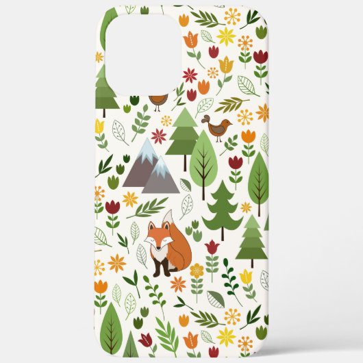 Scandinavische stijlillustraties op het Cream Patt Case-Mate iPhone Case (Achterkant)