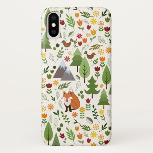 Scandinavische stijlillustraties op het Cream Patt Case-Mate iPhone Case (Achterkant)