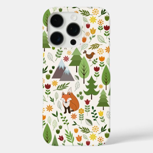 Scandinavische stijlillustraties op het Cream Patt Case-Mate iPhone Case (Achterkant)