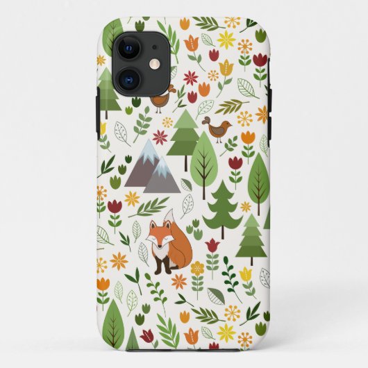 Scandinavische stijlillustraties op het Cream Patt Case-Mate iPhone Case (Achterkant)