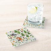 Scandinavische stijlillustraties op het Cream Patt Glazen Onderzetter (Schuin)