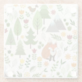 Scandinavische stijlillustraties op het Cream Patt Glazen Onderzetter (Achterkant)