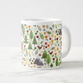 Scandinavische stijlillustraties op het Cream Patt Grote Koffiekop (Voorkant rechts)