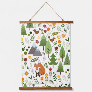 Scandinavische stijlillustraties op het Cream Patt Hangend Wandkleed