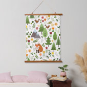 Scandinavische stijlillustraties op het Cream Patt Hangend Wandkleed (Slaapkamer)