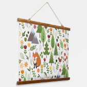 Scandinavische stijlillustraties op het Cream Patt Hangend Wandkleed (Gebogen)
