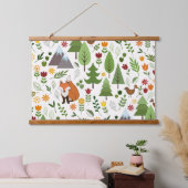 Scandinavische stijlillustraties op het Cream Patt Hangend Wandkleed (Slaapkamer)