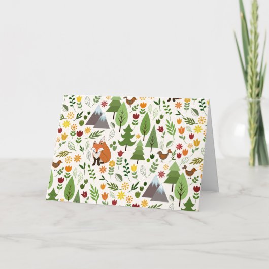 Scandinavische stijlillustraties op het Cream Patt Kaart (Voorkant)