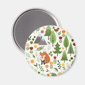 Scandinavische stijlillustraties op het Cream Patt Magneet (Voorkant / Achterkant)