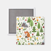 Scandinavische stijlillustraties op het Cream Patt Magneet (Voorkant / Achterkant)