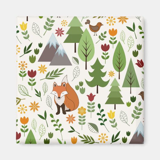 Scandinavische stijlillustraties op het Cream Patt Magneet (Voorkant)