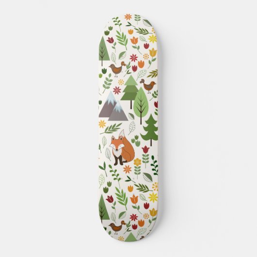 Scandinavische stijlillustraties op het Cream Patt Persoonlijk Skateboard (Voorkant)