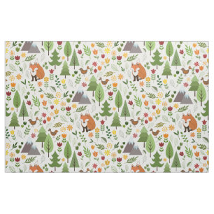 Scandinavische stijlillustraties op het Cream Patt Stof