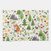 Scandinavische stijlillustraties op het Cream Patt Theedoek (Horizontaal)