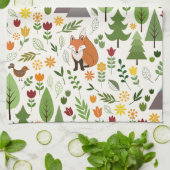 Scandinavische stijlillustraties op het Cream Patt Theedoek (Gevouwen)