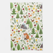 Scandinavische stijlillustraties op het Cream Patt Theedoek (Verticaal)