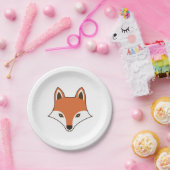 Scandinavische stijlvolle Cartoon Fox Face Papieren Bordje (Feest)