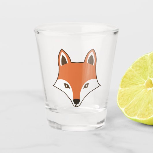 Scandinavische stijlvolle Cartoon Fox Face Shot Glas (Voorkant)