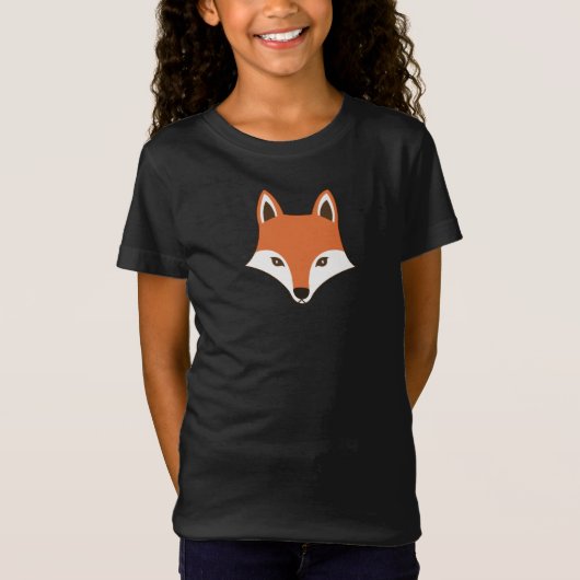 Scandinavische stijlvolle Cartoon Fox Face T-shirt (Voorkant)