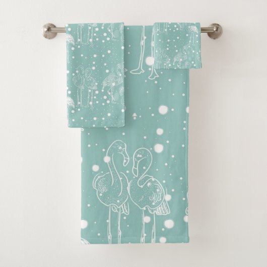 Scandinavische stijlwitte vlammen op licht Blauwgr Bad Handdoek (Insitu)