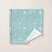 Scandinavische stijlwitte vlammen op licht Blauwgr Bad Handdoek (Wasdoekje)