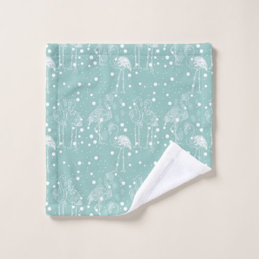 Scandinavische stijlwitte vlammen op licht Blauwgr Bad Handdoek (Wasdoekje)