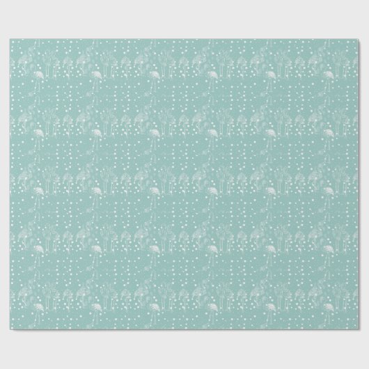 Scandinavische stijlwitte vlammen op licht Blauwgr Cadeaupapier (Vlak)