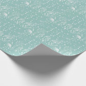 Scandinavische stijlwitte vlammen op licht Blauwgr Cadeaupapier (Hoek)