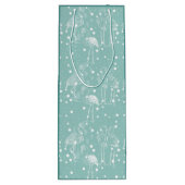 Scandinavische stijlwitte vlammen op licht Blauwgr Wijn Cadeautas (Achterkant)