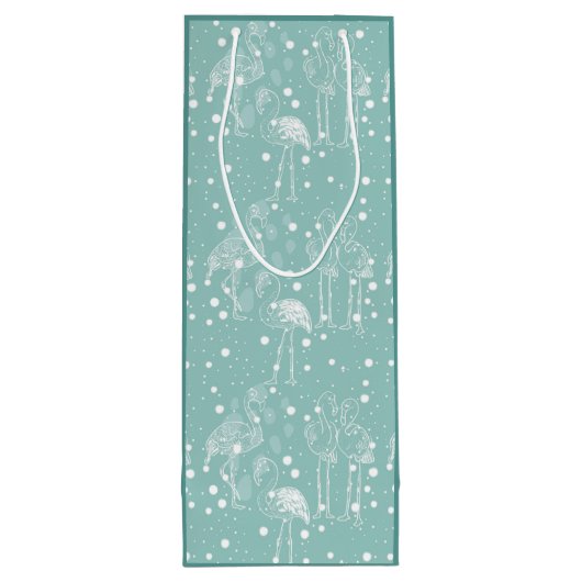 Scandinavische stijlwitte vlammen op licht Blauwgr Wijn Cadeautas (Achterkant)