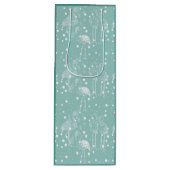 Scandinavische stijlwitte vlammen op licht Blauwgr Wijn Cadeautas (Voorkant)