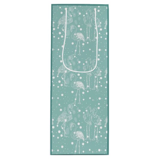 Scandinavische stijlwitte vlammen op licht Blauwgr Wijn Cadeautas (Voorkant)