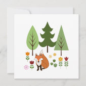 Scandinavische Style Fox Flowers Trees Illustratie (Voorkant)