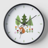 Scandinavische Style Fox Flowers Trees Illustratie (Voorkant)