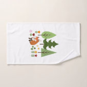 Scandinavische Style Fox Flowers Trees Illustratie Bad Handdoek (Handdoek)