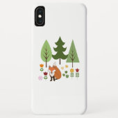 Scandinavische Style Fox Flowers Trees Illustratie Case-Mate iPhone Case (Achterkant)
