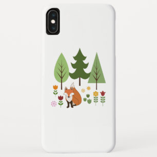 Scandinavische Style Fox Flowers Trees Illustratie Case-Mate iPhone Case
