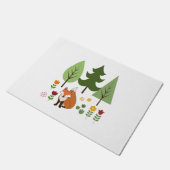 Scandinavische Style Fox Flowers Trees Illustratie Deurmat (Schuin)