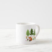Scandinavische Style Fox Flowers Trees Illustratie Espresso Kop (Voorkant rechts)