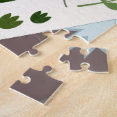 Scandinavische Style Fox Flowers Trees Illustratie Legpuzzel (Zijkant)